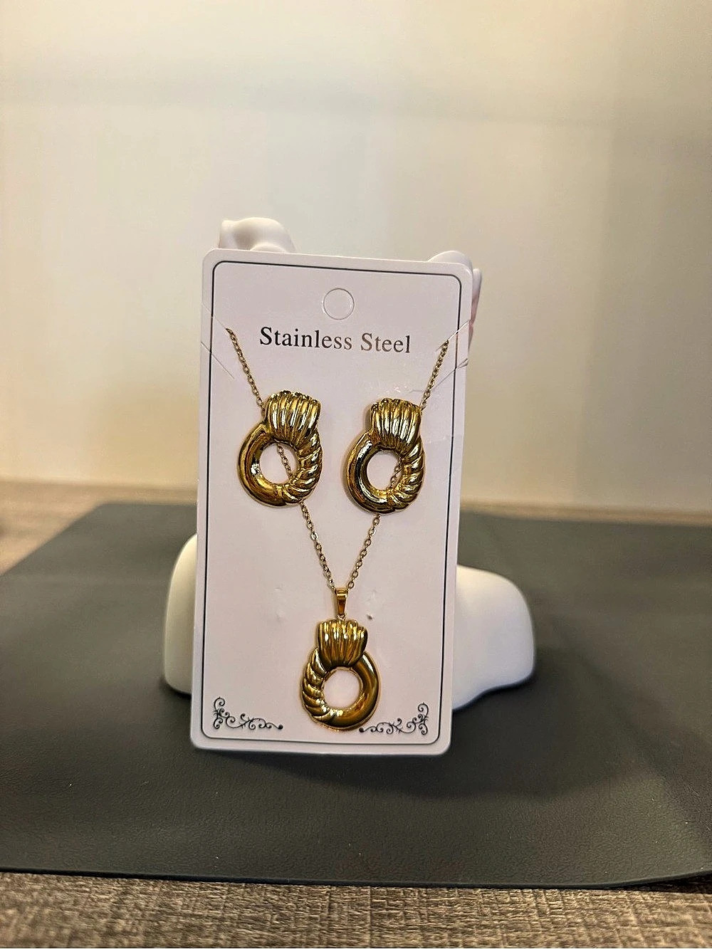 Gold-Tone Stainless Steel Jewelry Set